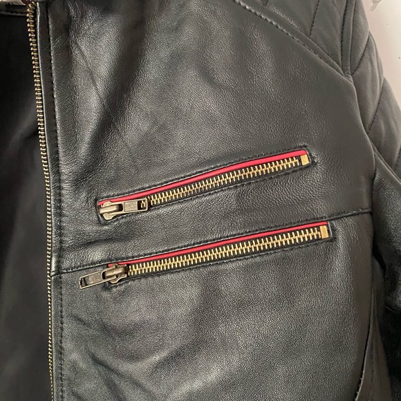 Real Leather Biker Jacket - Picture 2 of 7